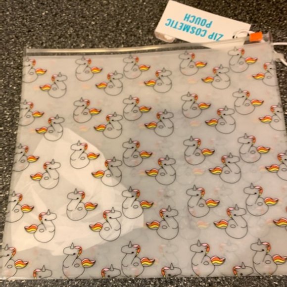 Cute Cosmetic Pouch with Unicorns - Picture 1 of 3
